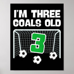 3rd Birthday Soccer Football Player Boy 3 Years Ol Poster