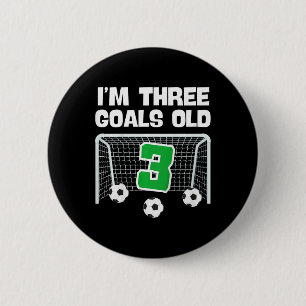 3rd Birthday Soccer Footll Player Boy 3 Years Old 6 Cm Round Badge