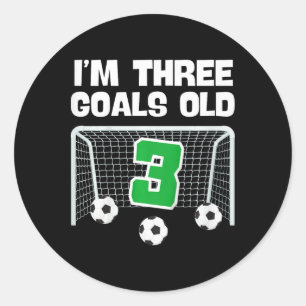 3rd Birthday Soccer Footll Player Boy 3 Years Old Classic Round Sticker