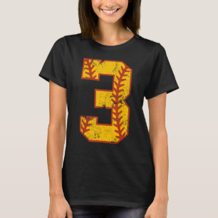 3rd Birthday Softball Bdy Three 3 Year Old Girl T-Shirt