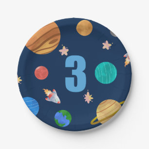 3rd Birthday Solar System Planets Paper Plate