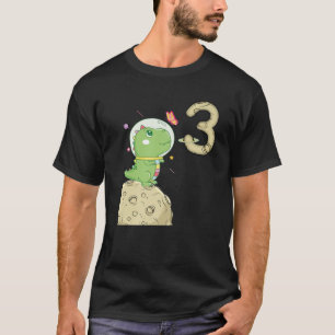 3Rd Birthday, Three Years Old, Astronaut T Rex Din T-Shirt