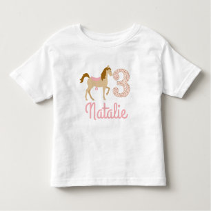3rd Birthday Three Years Shabby Chic Pony Shirt