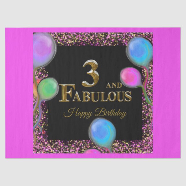 3rd Birthday  Tissue Paper (Front)