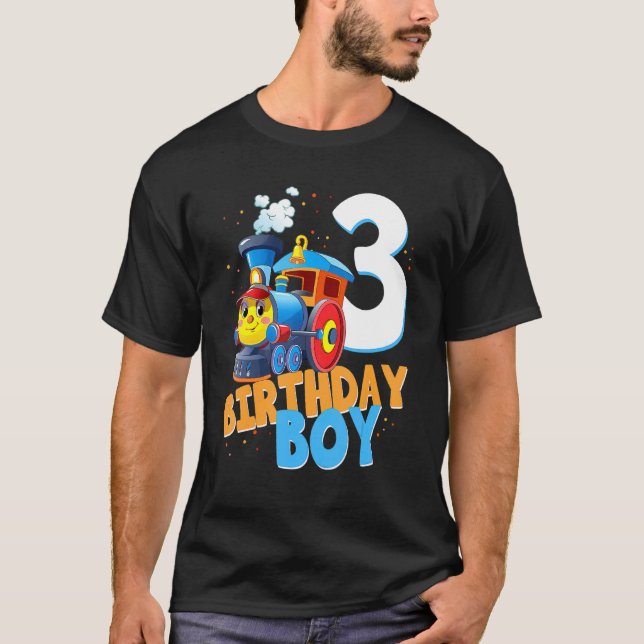 3rd Birthday Train Boys Girls 3 Years Old I'm Thre T-Shirt (Front)