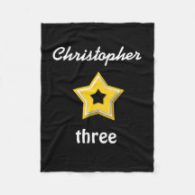 3rd Birthday with Layered Stars GOLD BLACK A14