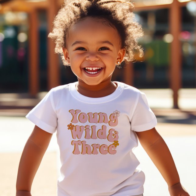3rd Birthday Young, Wild and Three Retro Toddler T-Shirt (Creator Uploaded)