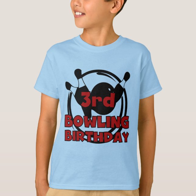 3rd Bowling Birthday Tshirts and Gifts (Front)