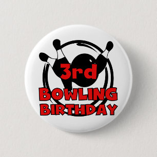 3rd Bowling Birthday Tshirts and Gifts 6 Cm Round Badge