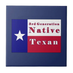 3rd Generation Native Texan Flag Ceramic Tile