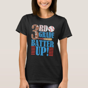 3rd Grade Back To School 3rd Grade Batter Up Base T-Shirt