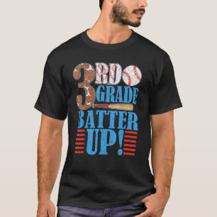 3rd Grade Back To School 3rd Grade Batter Up Base T-Shirt