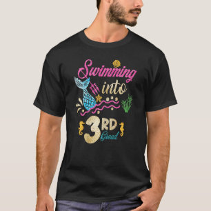 3rd Grade Back To School Mermaid Tail Swimming Gir T-Shirt