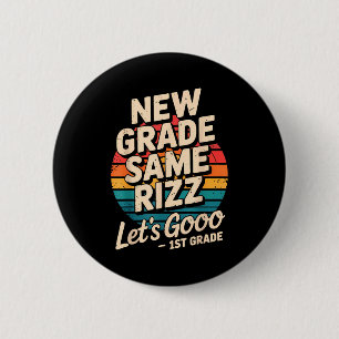 3rd grade back to school new grade same rizz 6 cm round badge