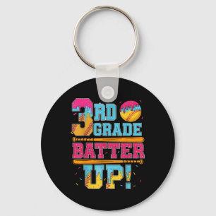 3rd Grade Batter Up Softball Baseball Basketball B Key Ring