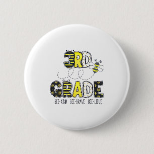 3rd Grade Bee Theme Back To School For Kids 6 Cm Round Badge