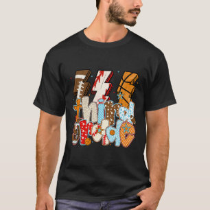 3rd Grade Boys Lightning Bolt Footll Sell Sketll T-Shirt