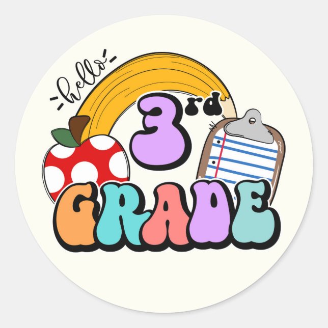 3rd Grade Classic Round Sticker (Front)