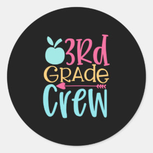 3rd Grade Crew Classic Round Sticker