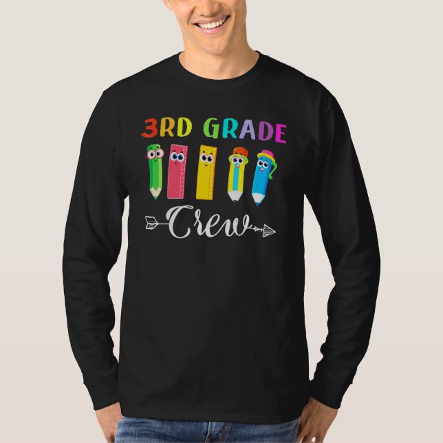 3rd Grade Crew Cool First Day Of School Student Te T-Shirt (Front)
