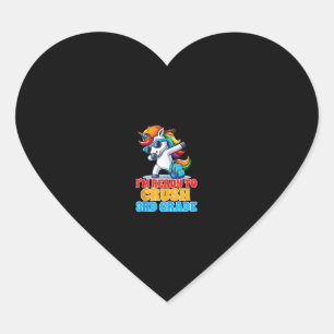 3rd Grade Dabbing Unicorn I'm Ready To Crush Third Heart Sticker
