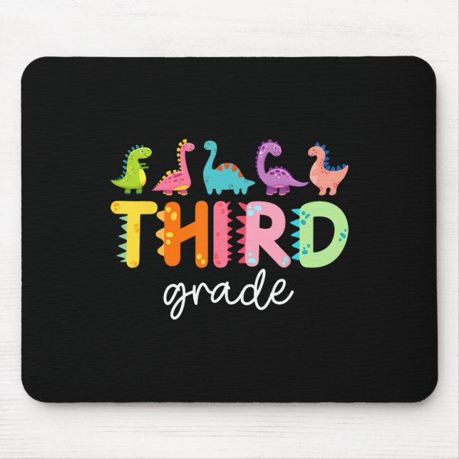 3rd Grade Dinosaur Back To School First Day Of Sch Mouse Pad (Front)