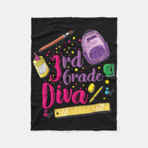 3rd Grade Diva First Day Of School Girl Clothes Gi Fleece Blanket