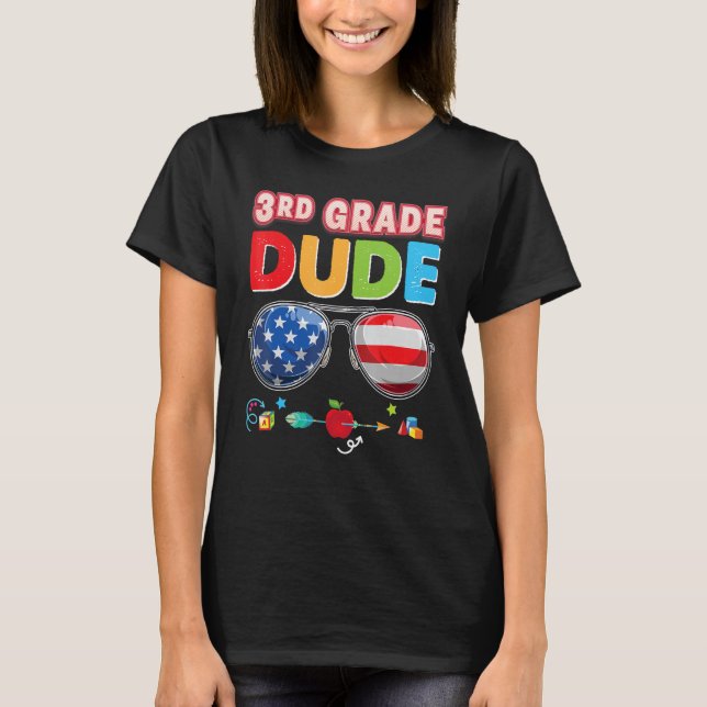 3rd Grade Dude Cool Kid Student Back To School Thi T-Shirt (Front)