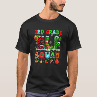3rd Grade Elf Squad Christmas Colourful Teacher St T-Shirt