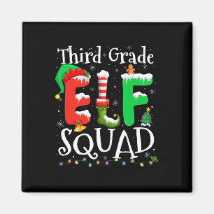 3rd Grade Elf Squad Xmas Funny Christmas Third Gra Magnet