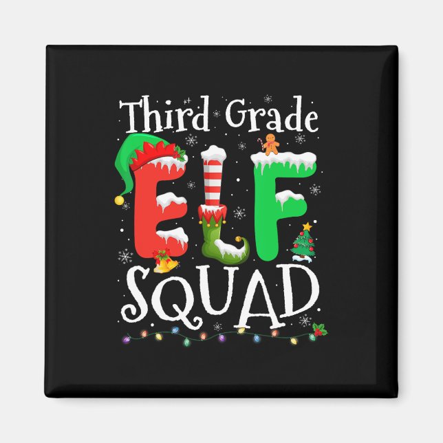 3rd Grade Elf Squad Xmas Funny Christmas Third Gra Magnet (Front)
