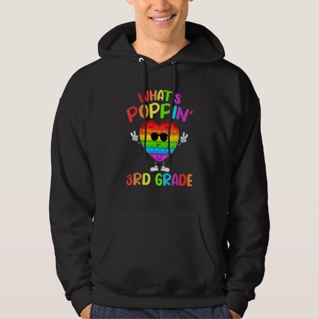 3rd Grade First Day Of School Pop It Push It Fidge Hoodie (Front)
