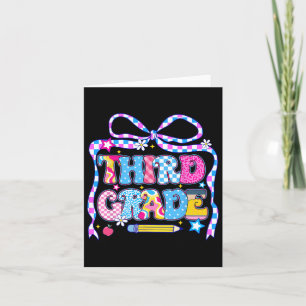 3rd Grade For Boys Girls Teacher Third Grade Back Card