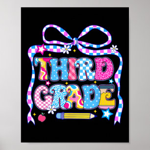 3rd Grade For Boys Girls Teacher Third Grade Back Poster