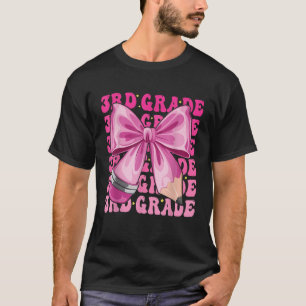 3rd Grade Girls Coquette Bow Back To School Third T-Shirt