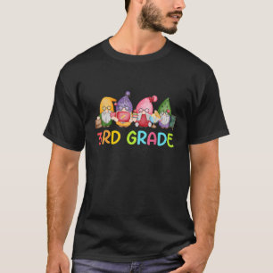 3rd Grade Gnome Back To School Funny Gnomies Teach T-Shirt