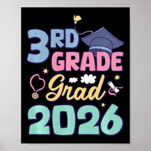 3rd Grade Graduation 2026 Proud Grad Third Grade G Poster