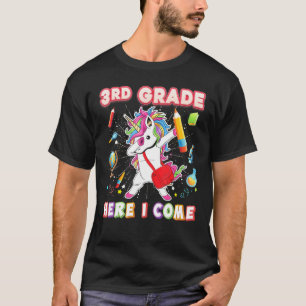 3rd Grade Here I Come Dabbing Unicorn Back To Scho T-Shirt