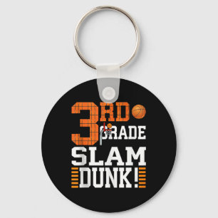 3rd Grade Kids First Day Of School Slam Dunk Baske Key Ring