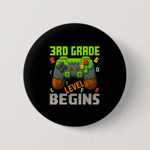 3rd Grade Level Begins – Gamer Ck To School Tee 6 Cm Round Badge