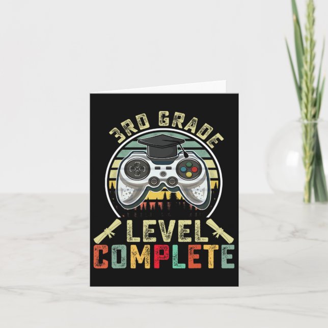 3rd Grade Level Complete Gamer 3rd Grade Graduatio Card (Front)
