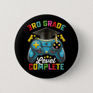 3rd Grade Level Complete Graduation Gaming Gamer 6 Cm Round Badge