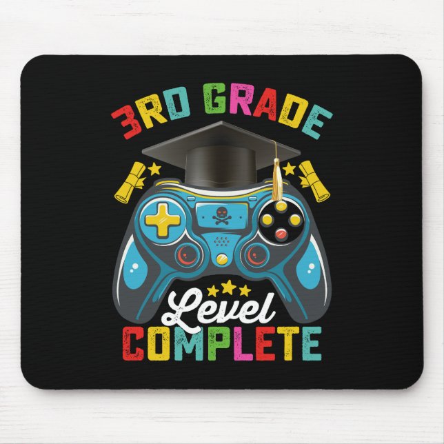 3rd Grade Level Complete Graduation Gaming Gamer Mouse Pad (Front)