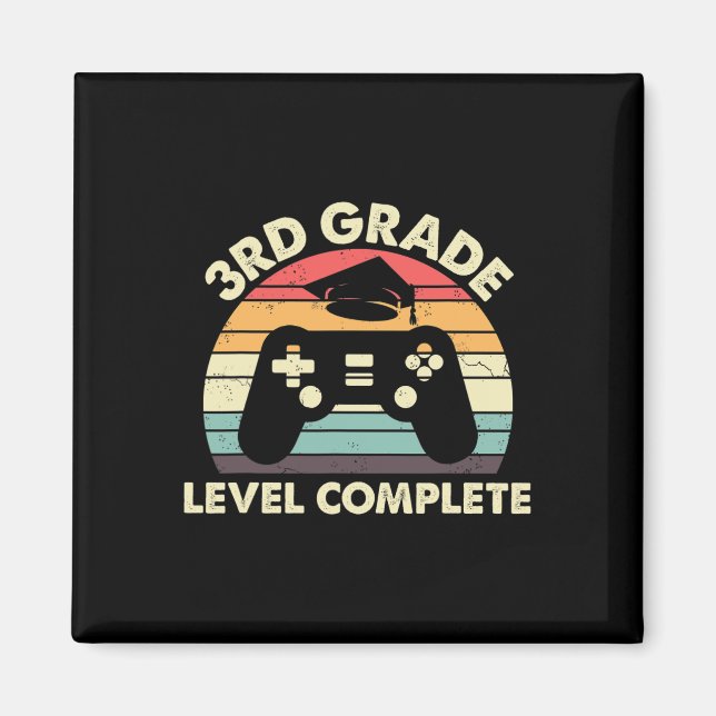 3rd Grade Level Complete Graduation Gift For Gamer Magnet (Front)