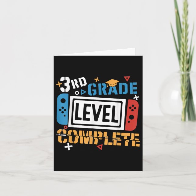 3rd Grade Level Complete Last Day Of School Gamer  Card (Front)