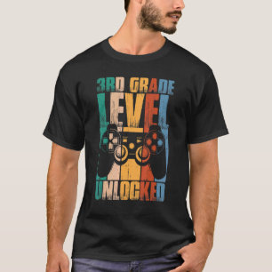 3rd Grade Level Unlocked Back To School Game Contr T-Shirt