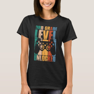 3rd Grade Level Unlocked Back To School Game Contr T-Shirt