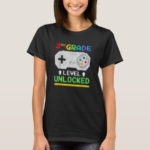 3rd Grade Level Unlocked Back To School Gamer Boys T-Shirt