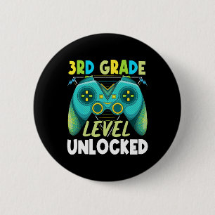 3rd Grade Level Unlocked First Day Back To School 6 Cm Round Badge