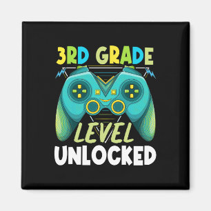 3rd Grade Level Unlocked First Day Back To School  Magnet